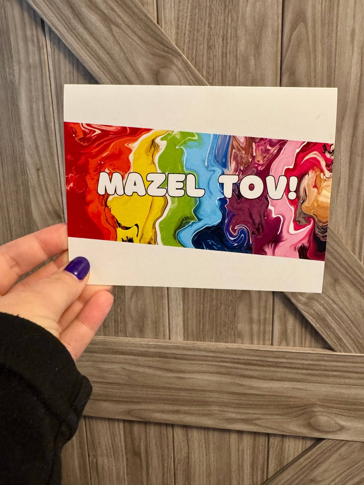 Rainbow Mazel Tov Greeting Card