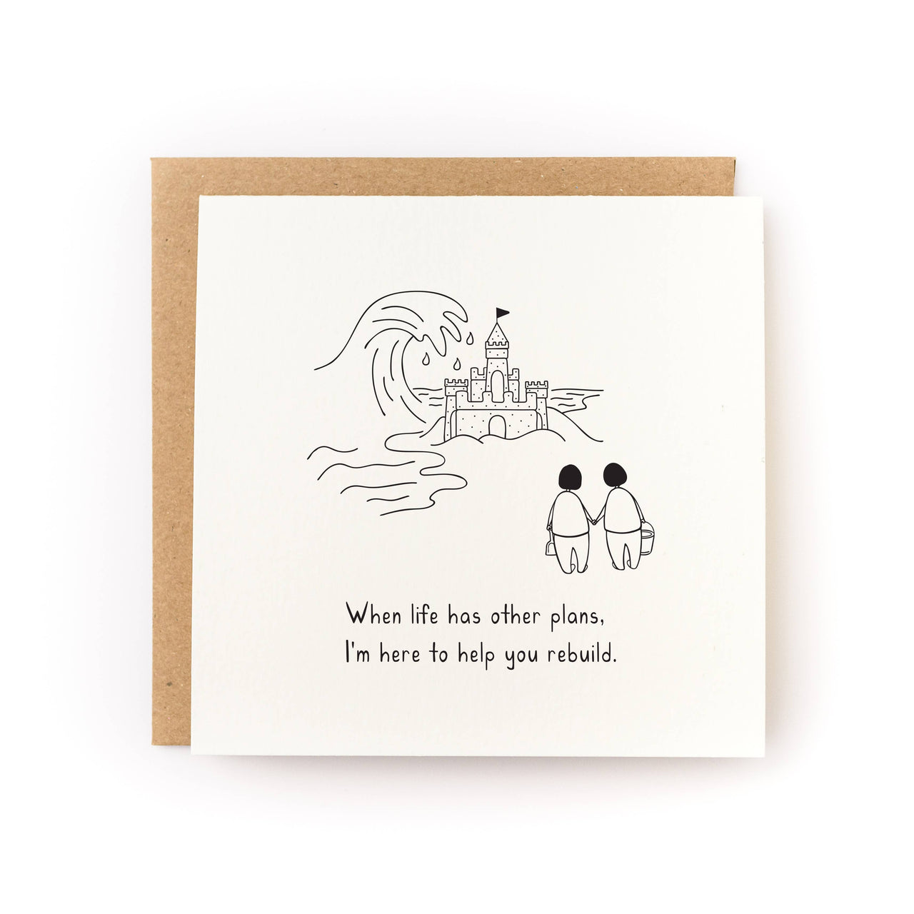 Rebuild Sandcastle Sympathy Card