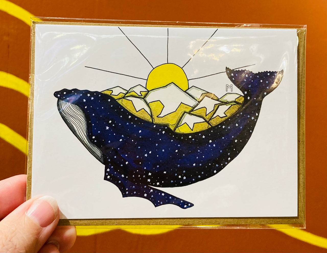 Humpback Whale Mountains Card