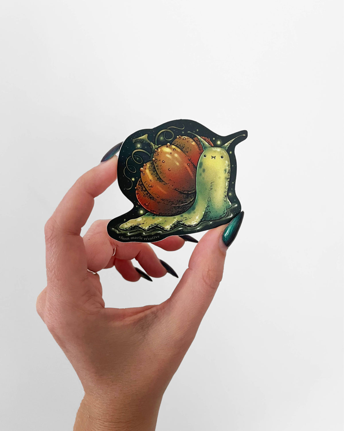 Pumpkin Snail Sticker | goblincore | cozy | stocking stuffer