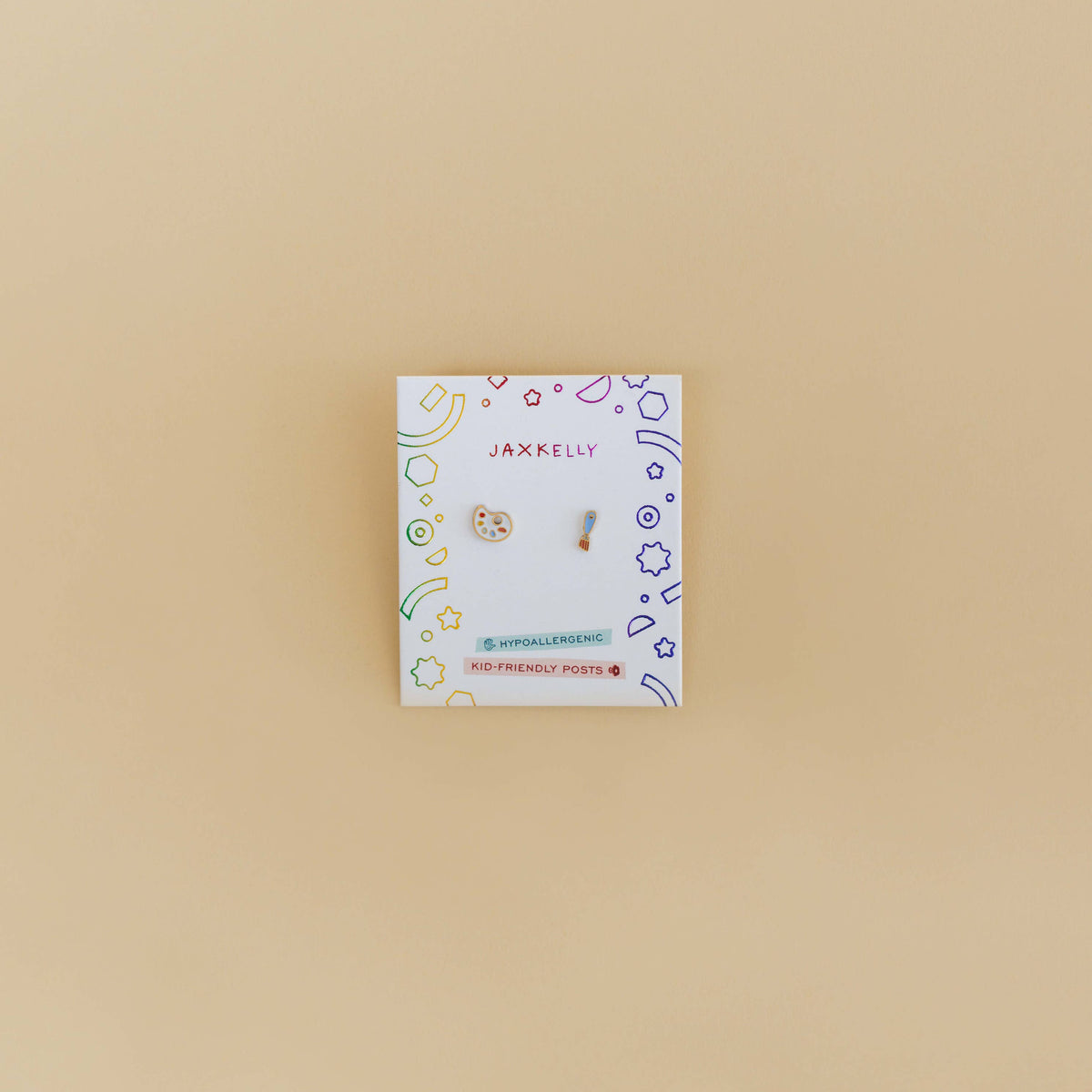 Artist Palette Enamel Flat Back Kids Earrings