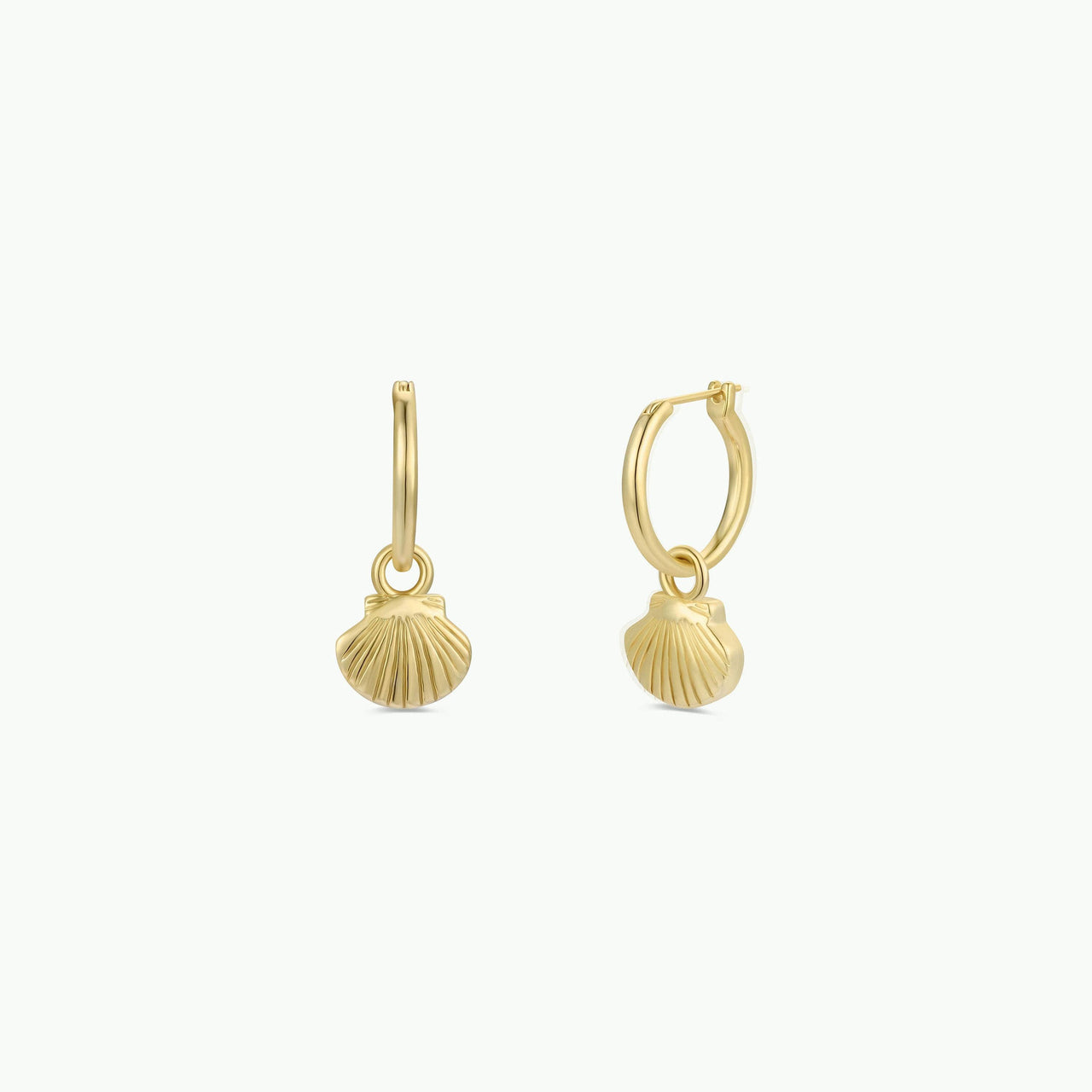 Seashell Hoop Earrings - 18k Gold Plated