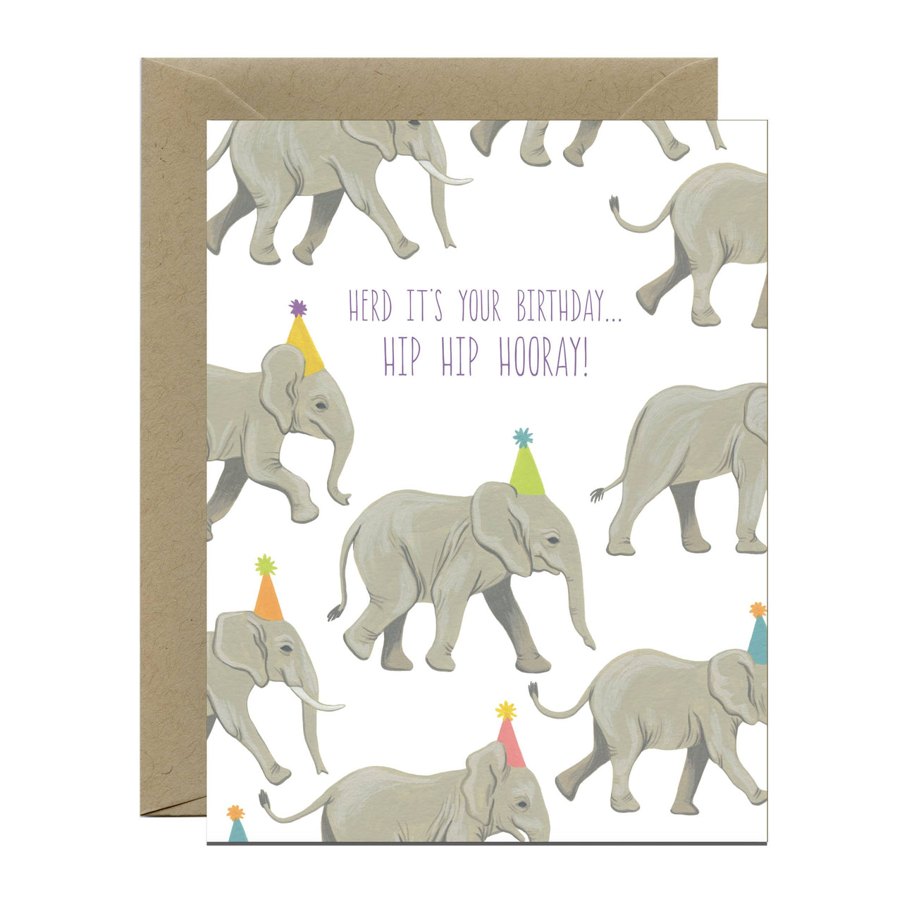 Herd of Elephants Birthday Card