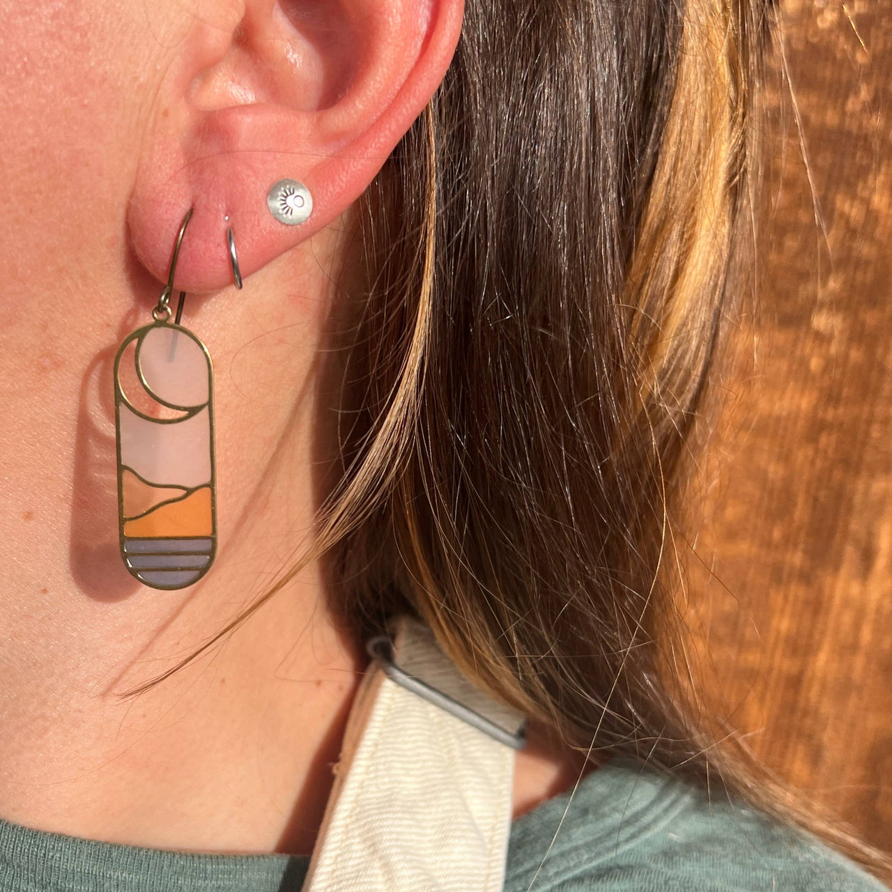 Horizon // Stained Glass Resin Earrings