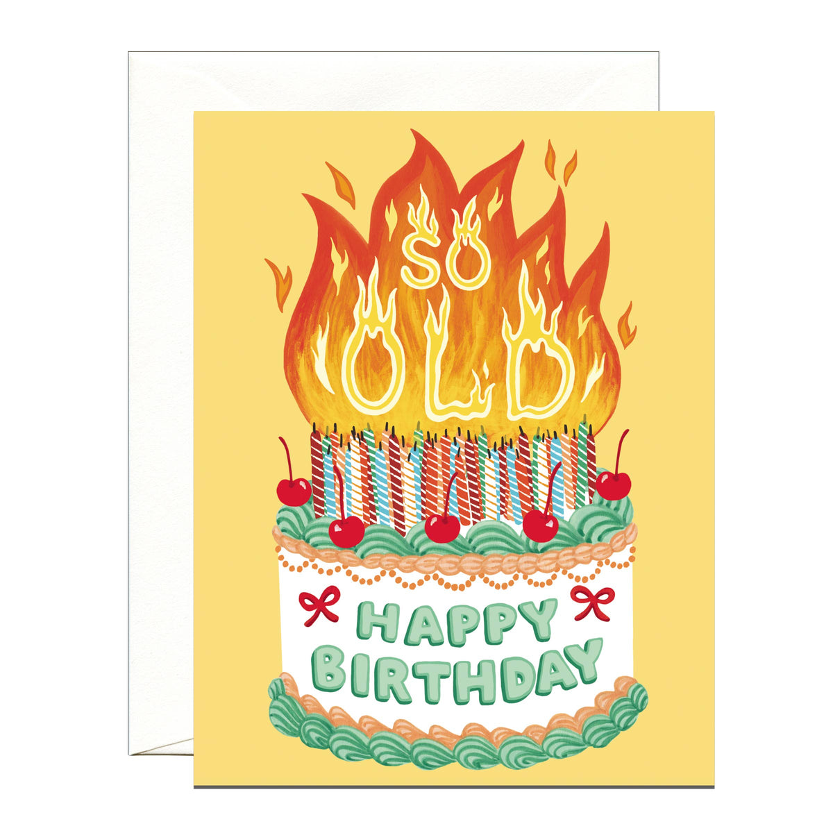 Too Many Candles on Cake Birthday Card