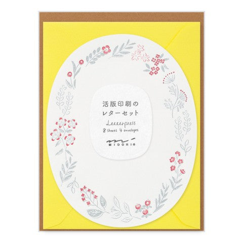 Letterpress Die-Cut Wreath Red Letter Set