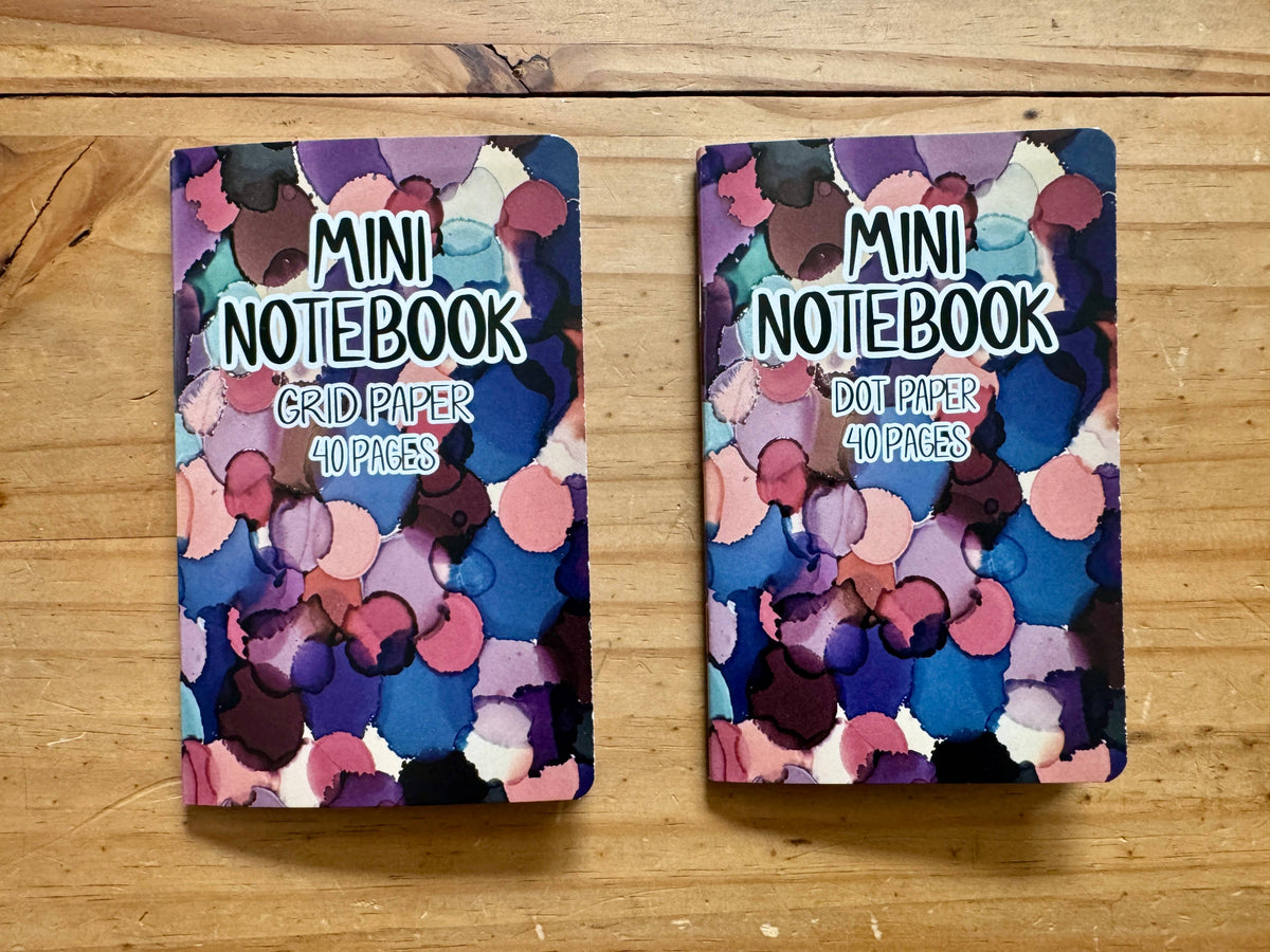 Blue Pink Purple Dot Pocket Notebook - 3.5"x5.5" - LGBTQ+ : Grid-Lined