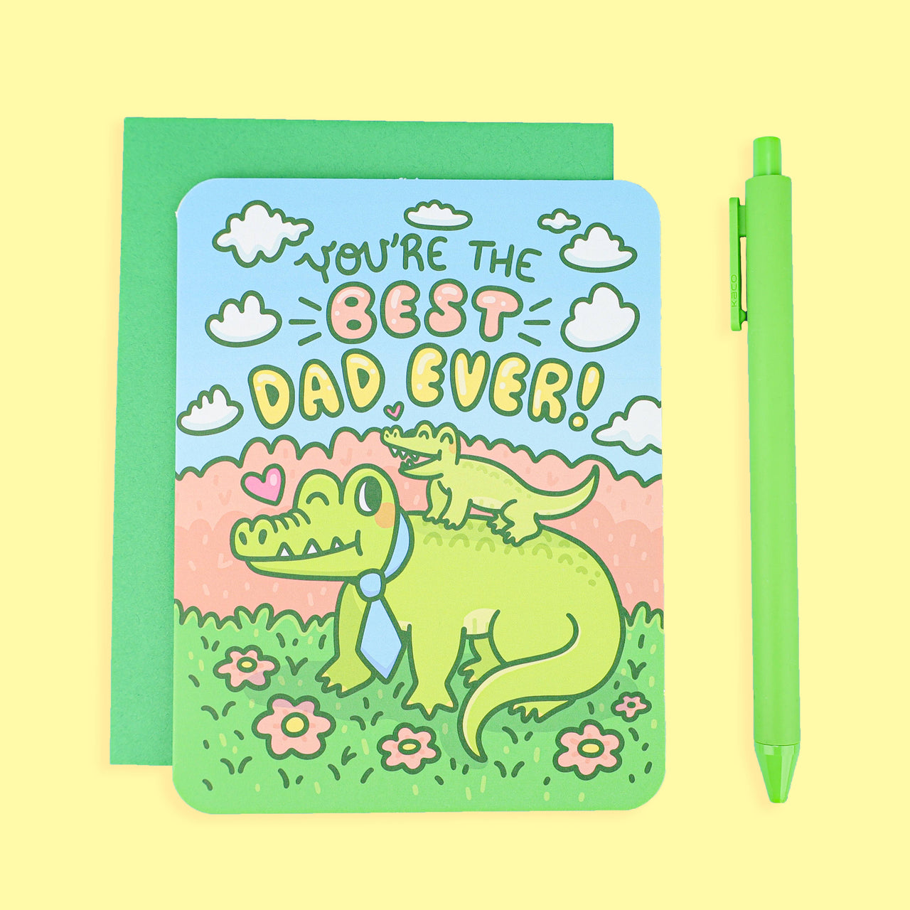 Best Dad Alligator | Father's Day | Card with Envelope