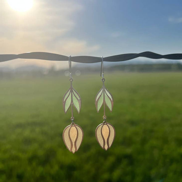 Tulipa // Stained Glass Resin Earrings