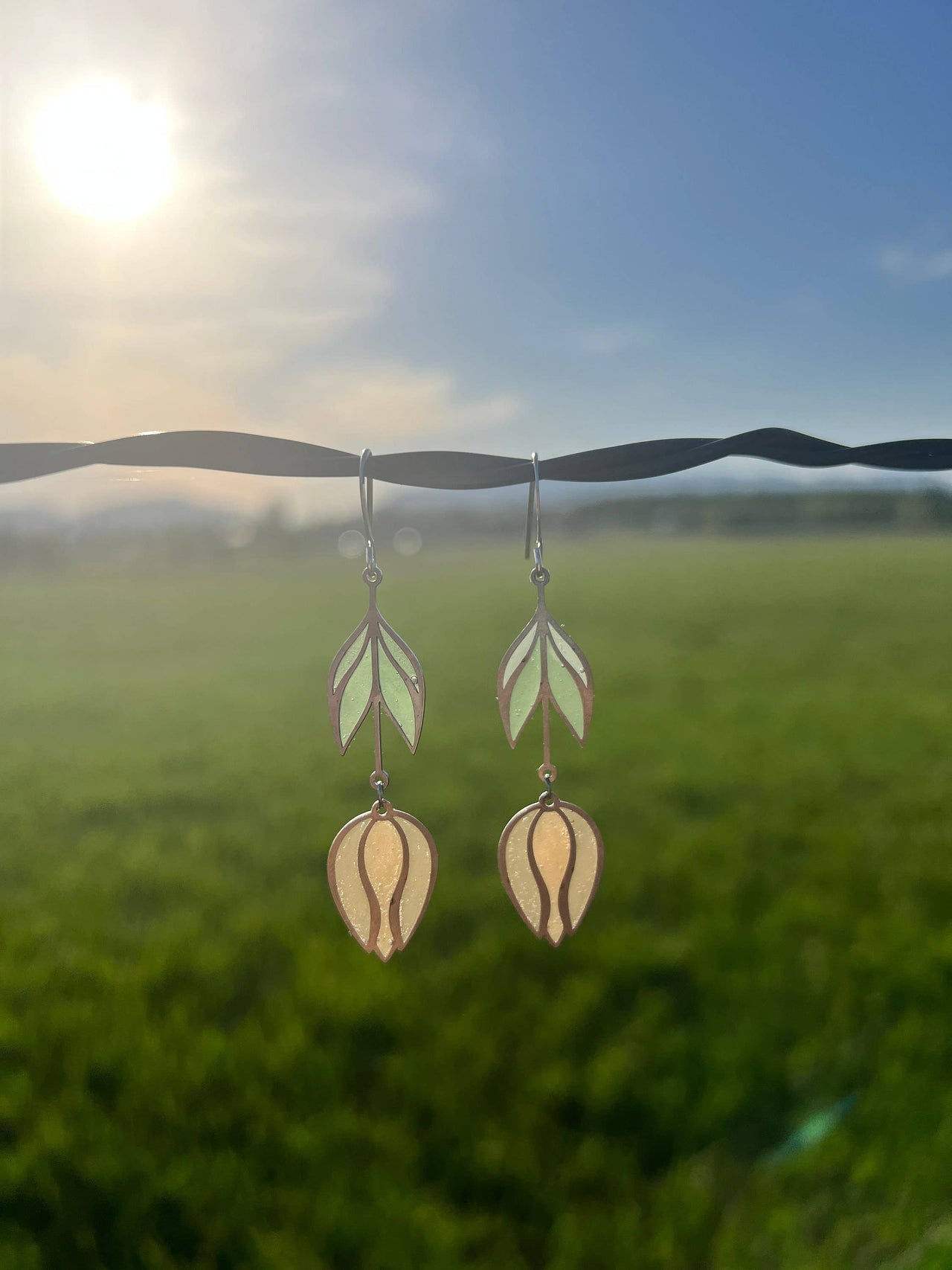 Tulipa // Stained Glass Resin Earrings
