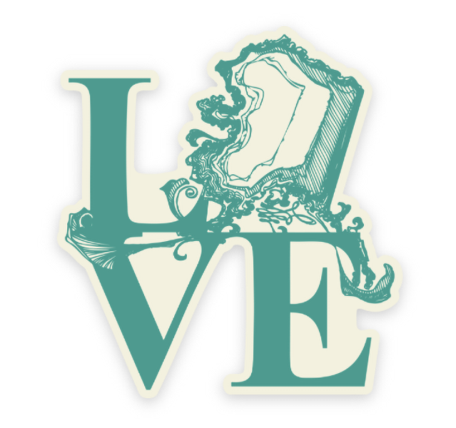 LOVE AK vinyl decal - Teal