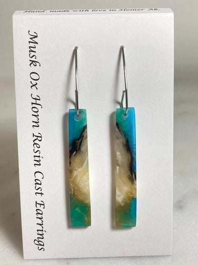 Musk Ox Horn Resin Cast Earrings 16