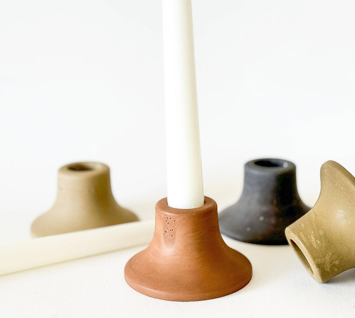 Mina Short Taper Candle Holder | Candlestick Holder