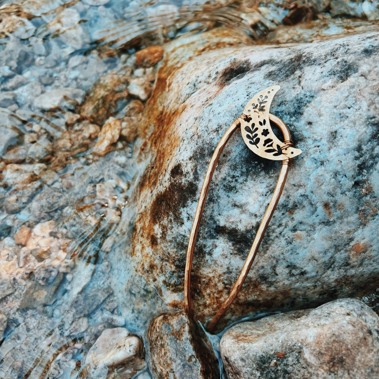 Moon Garden Hair Fork: Gold