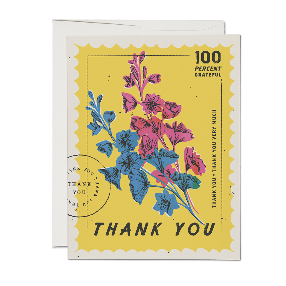 100 Percent thank you greeting card