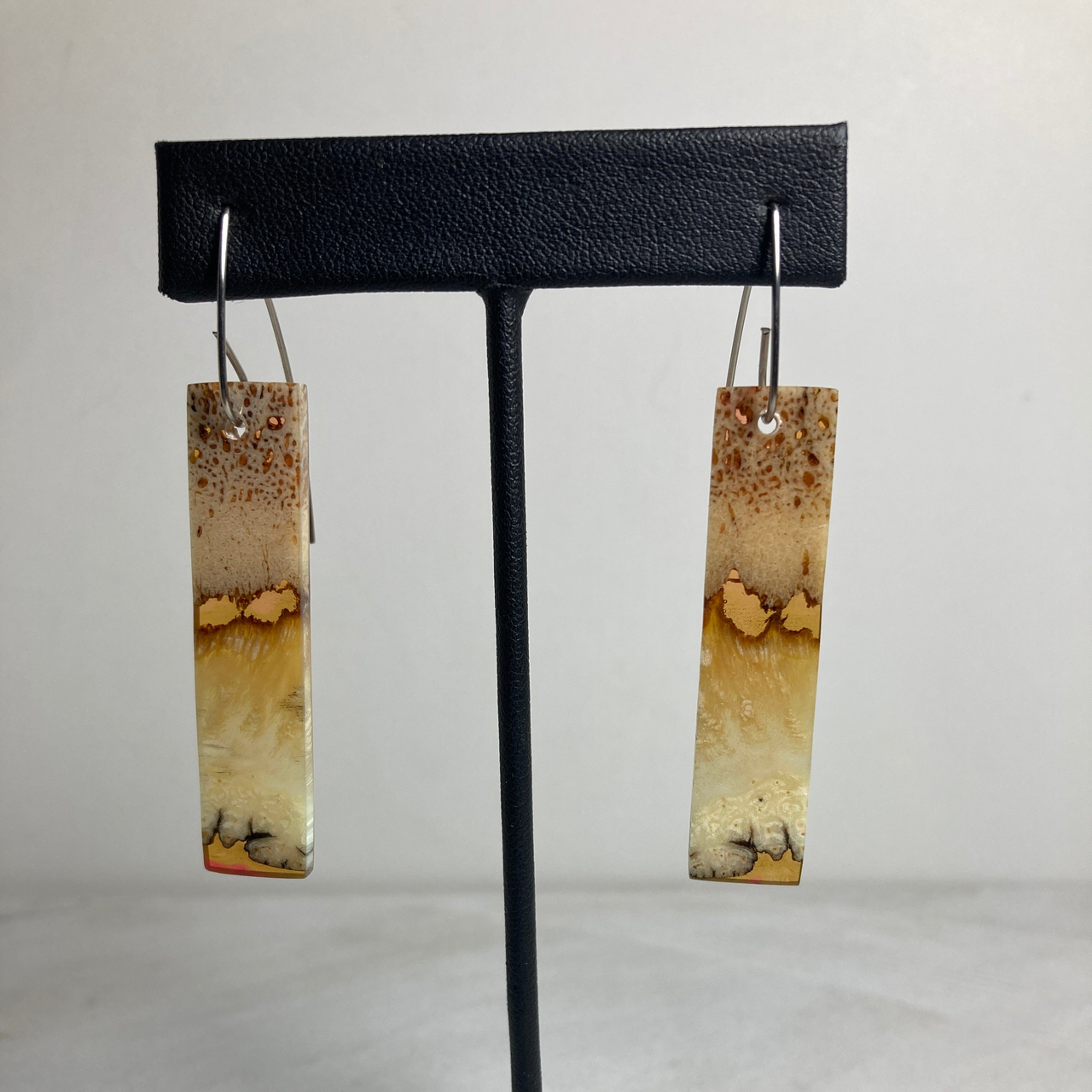 Musk Ox Horn Resin Cast Earrings 39