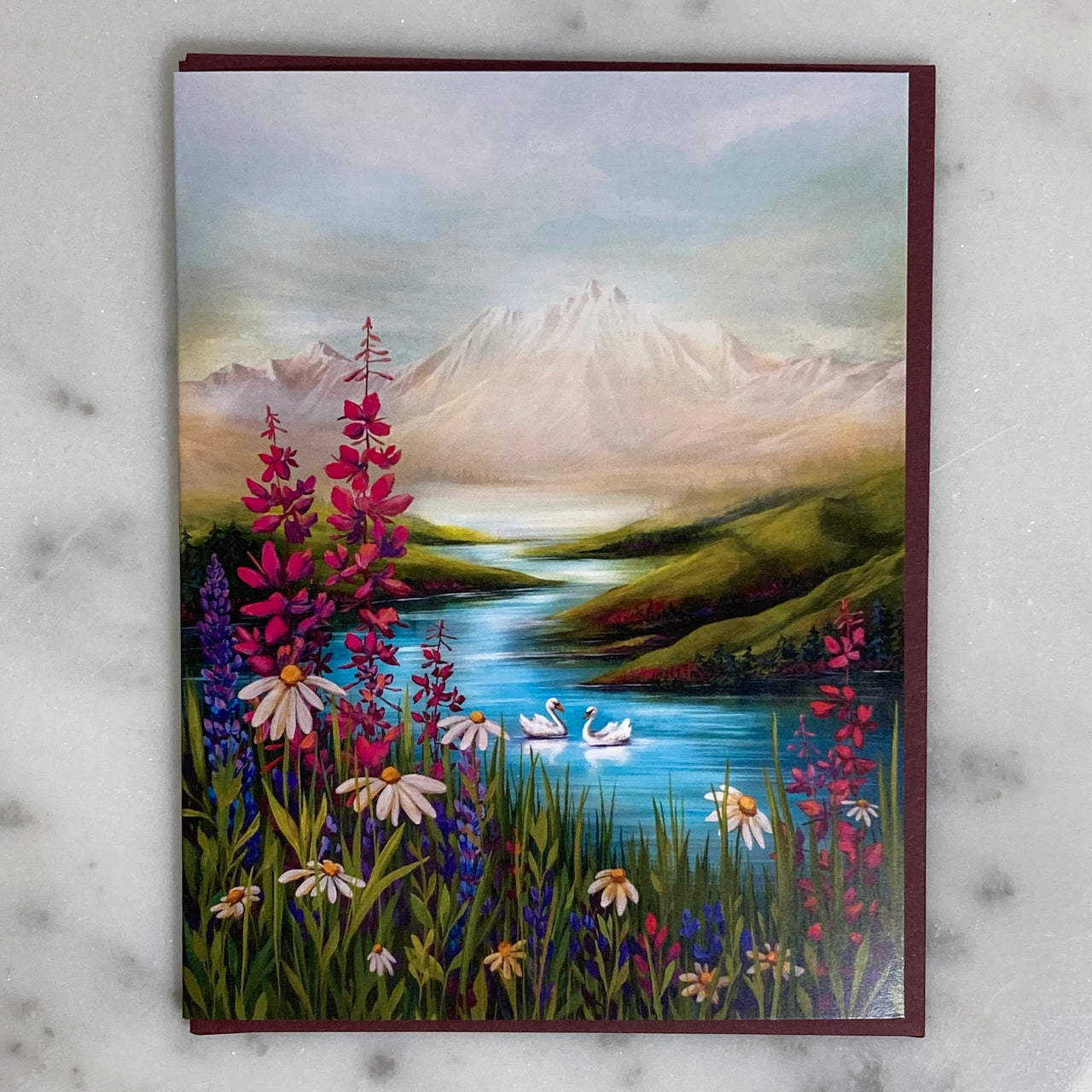 Fireweed Swans Notecard