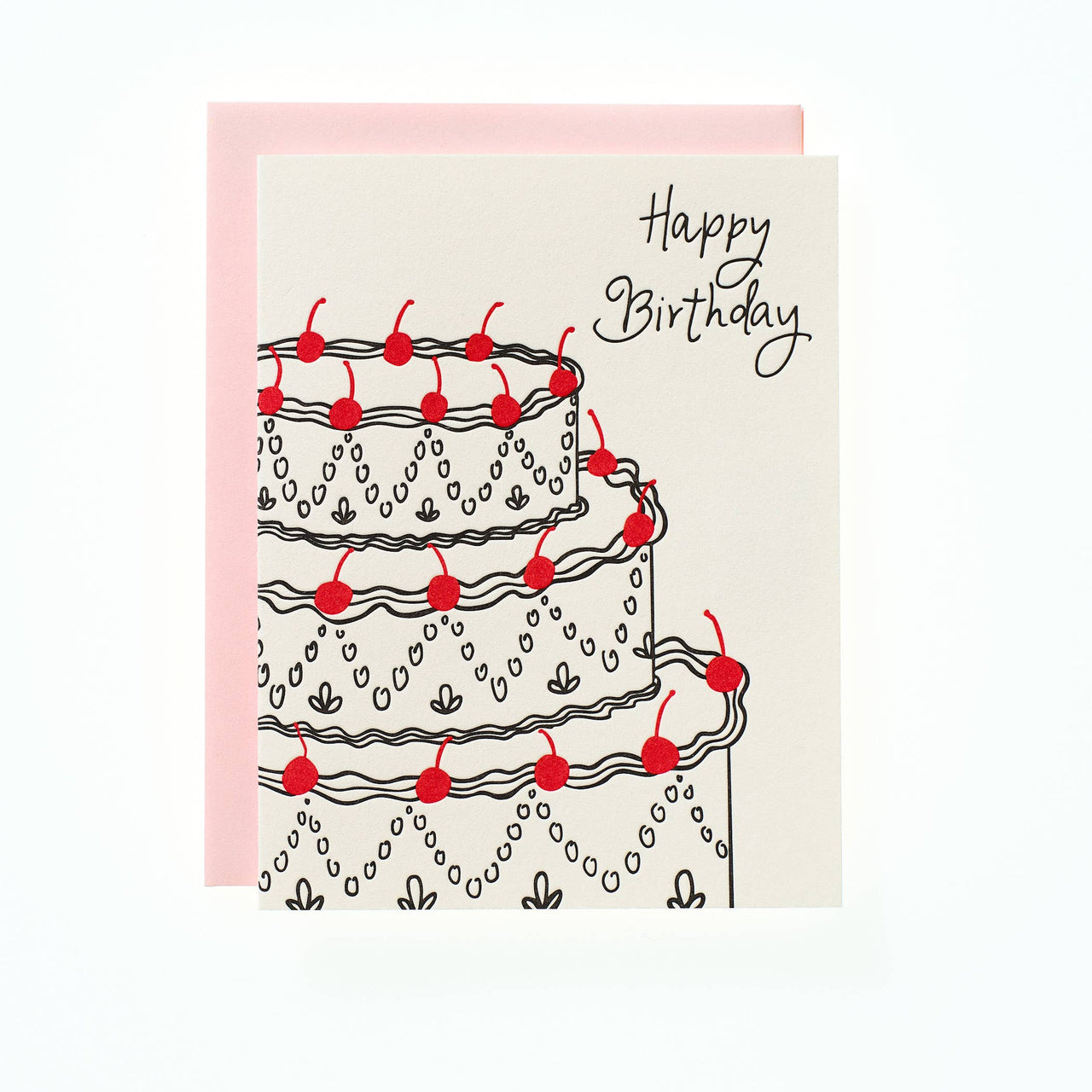 Fancy Cake Birthday - Letterpress Greeting Card