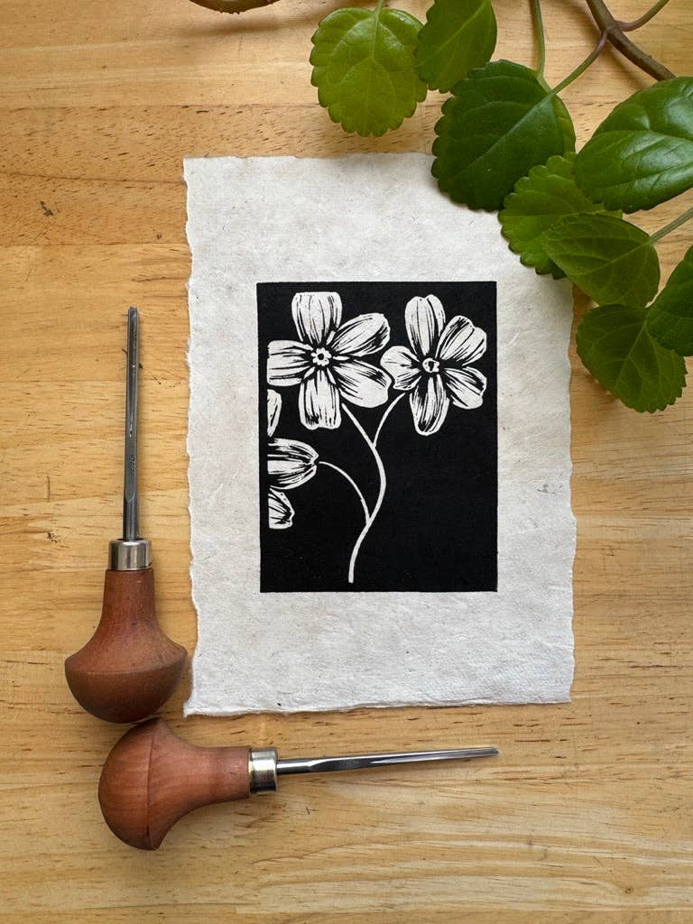 Forget-Me-Not Mini Print: Natural White