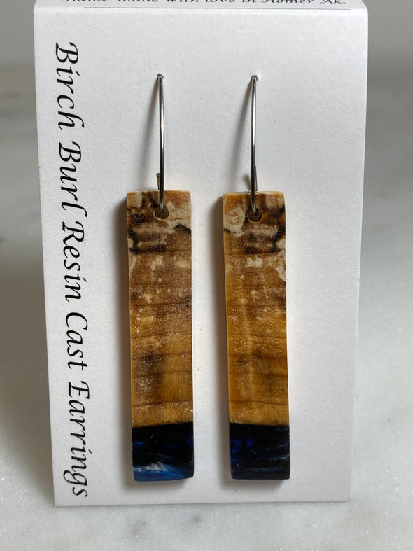 Birch Burl Resin Cast Earrings 8