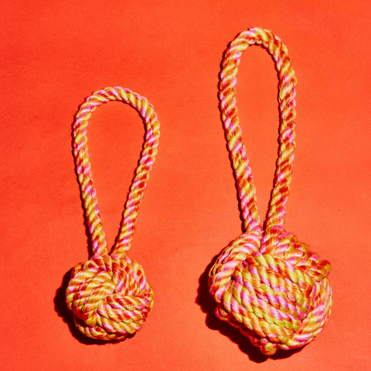 Rope Knot Toy / Neon Pink/Orange/Yellow