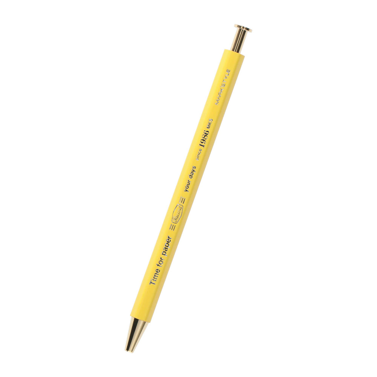 Compact 13cm Gel BallpointPen 0.5mm Black Ink-Time for Paper: Yellow
