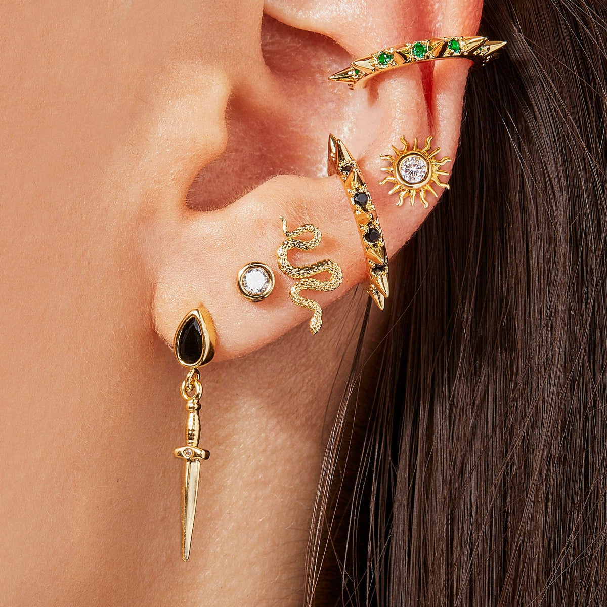 Dagger Earrings: 18K Gold Plated