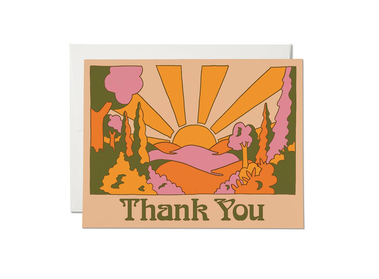 Sunrise Thank You thank you greeting card: Singles