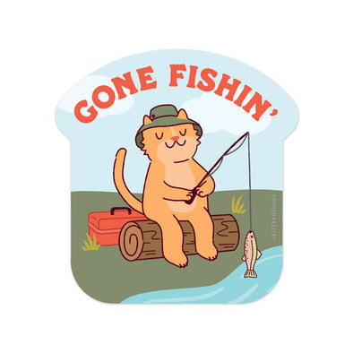 Fishing Cat Sticker
