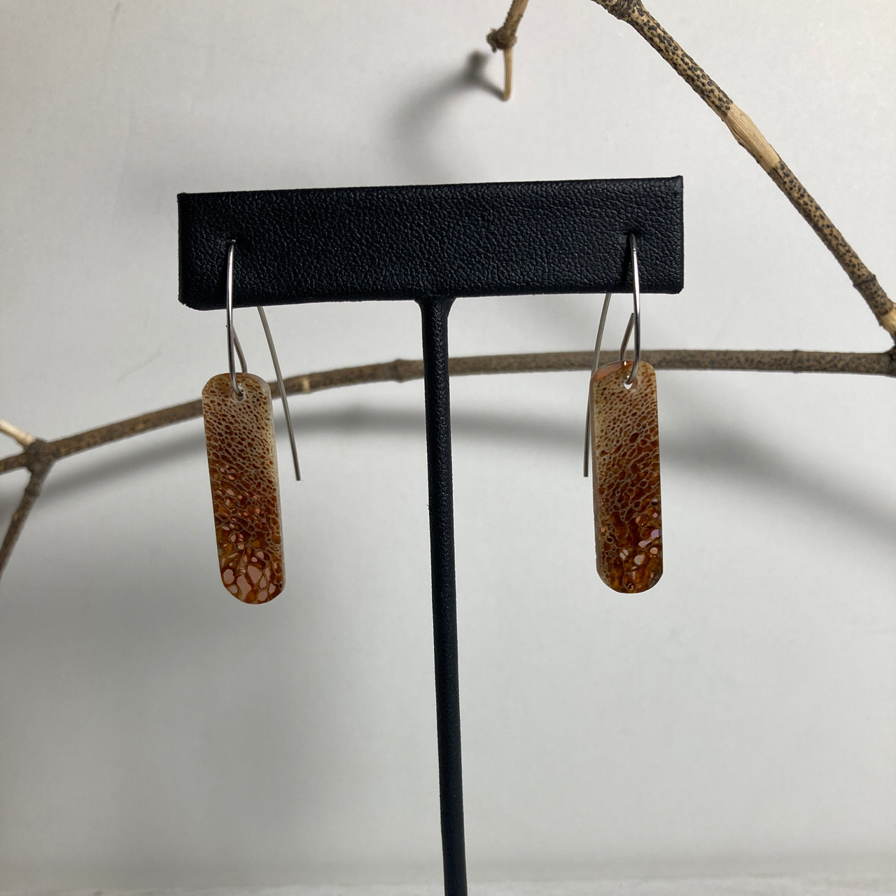 Musk Ox Horn Resin Cast Earrings 45