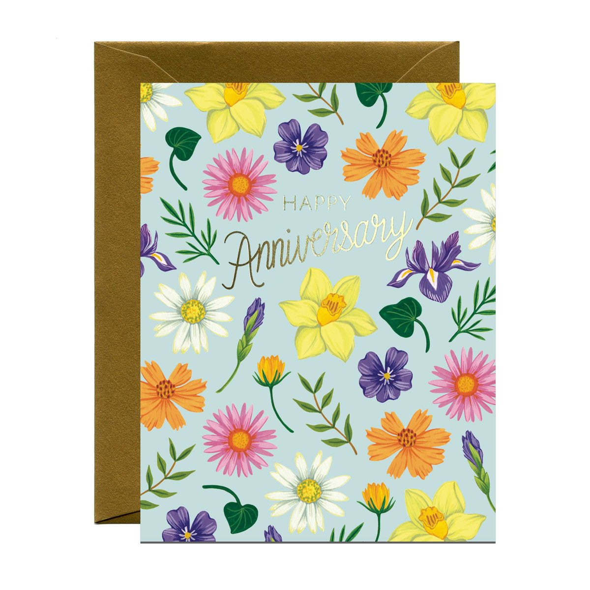 Flower Anniversary Card *Foil Stamped*