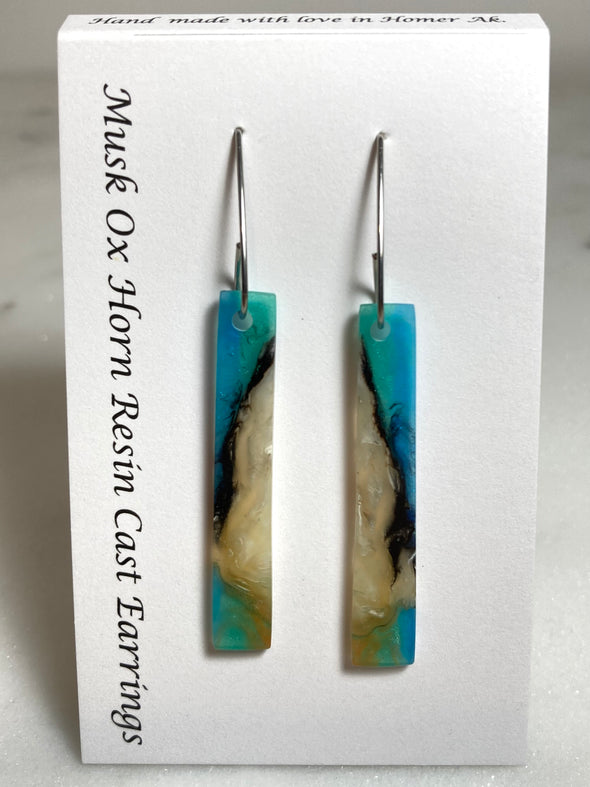 Musk Ox Horn Resin Cast Earrings 10