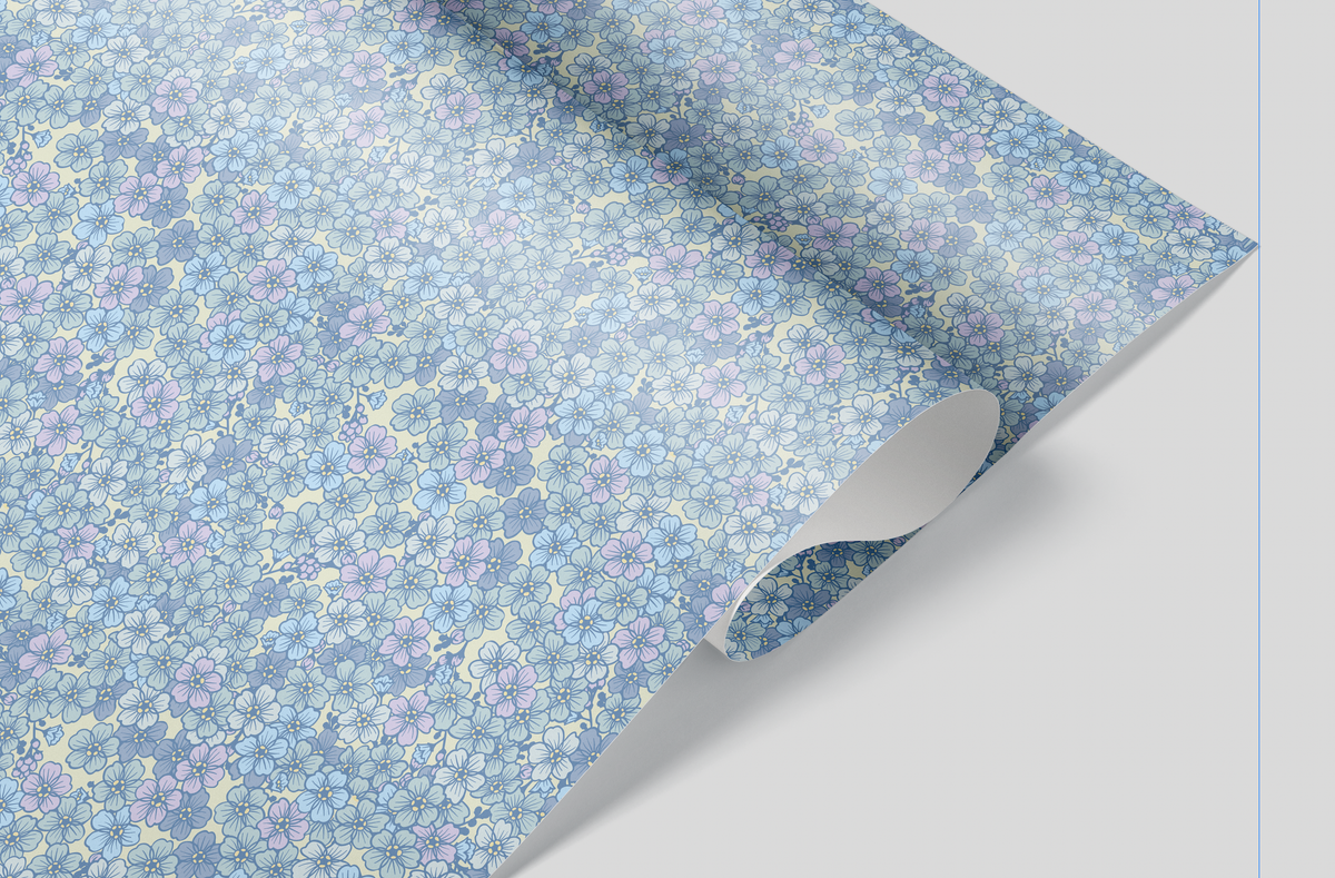 Forget Me Not / Artisanal Wrapping Paper Sheets