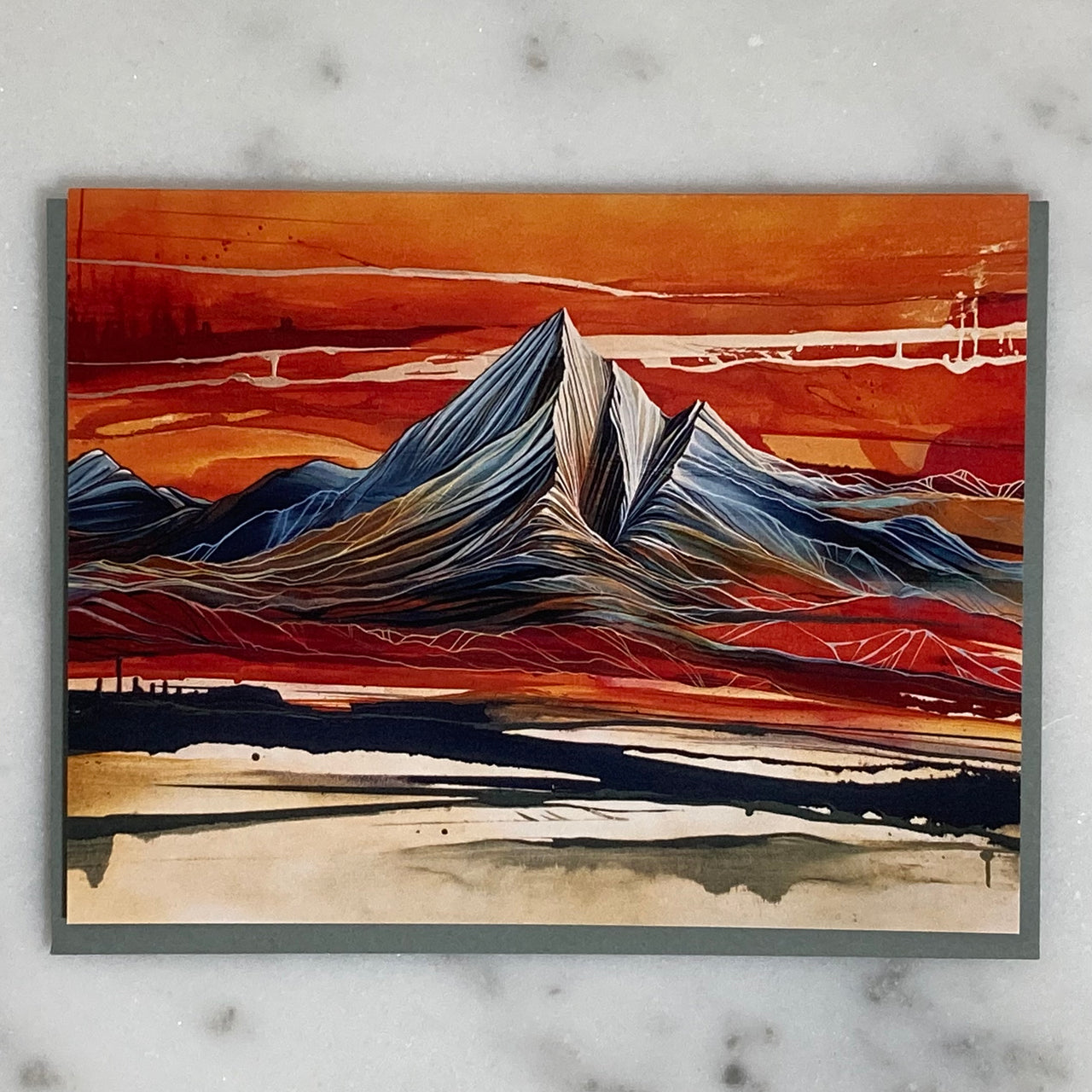 Burnt Orange Mountain Notecard