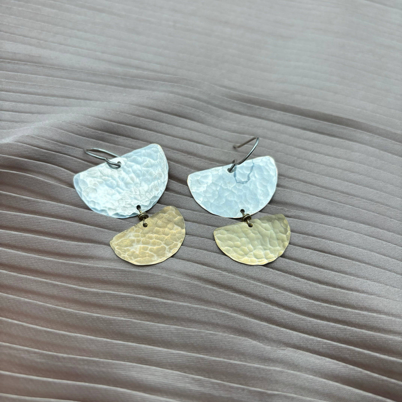 Celeste Earrings: Silver over Gold