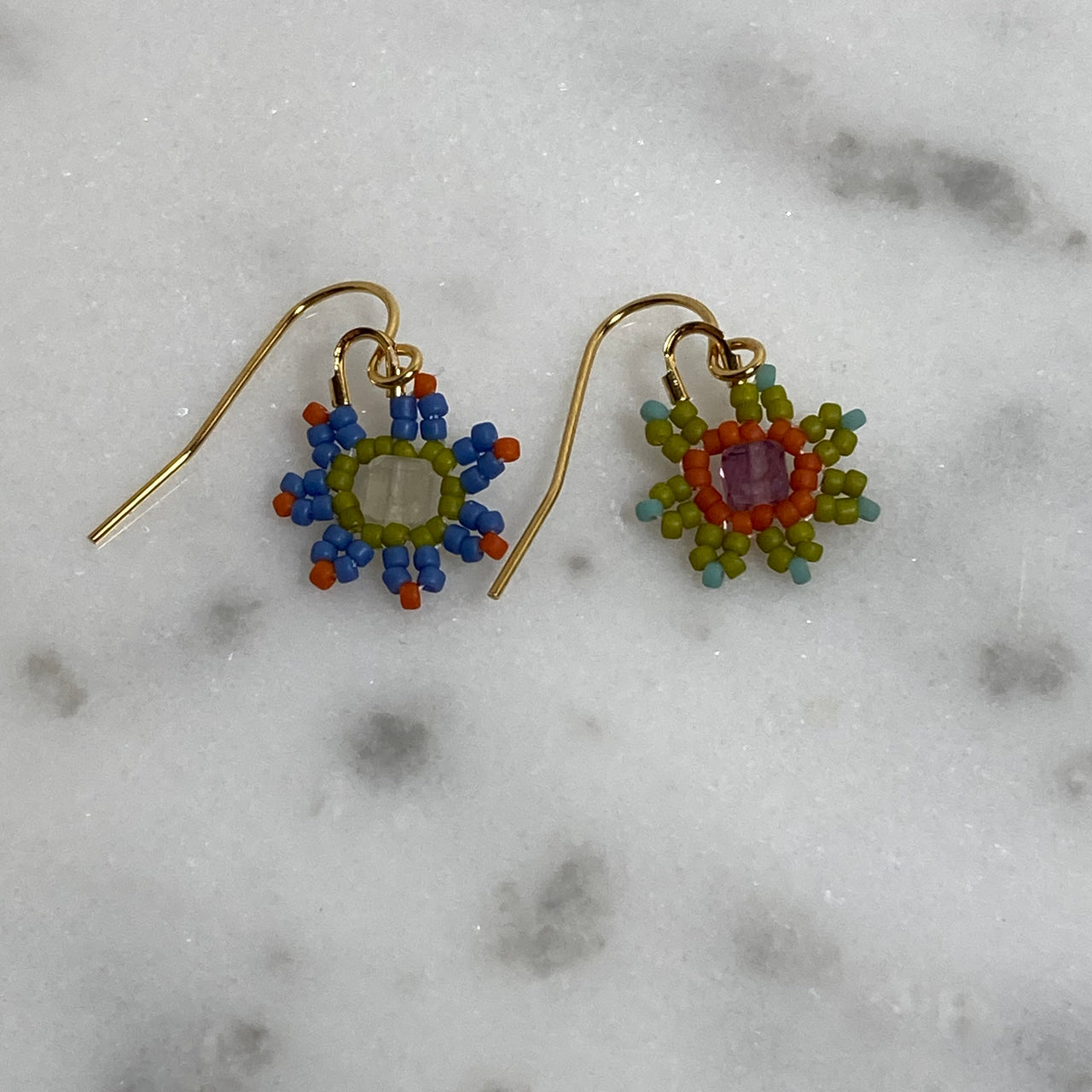 Daisy Minis Mismatched Pairs (Blue/Green) Gold