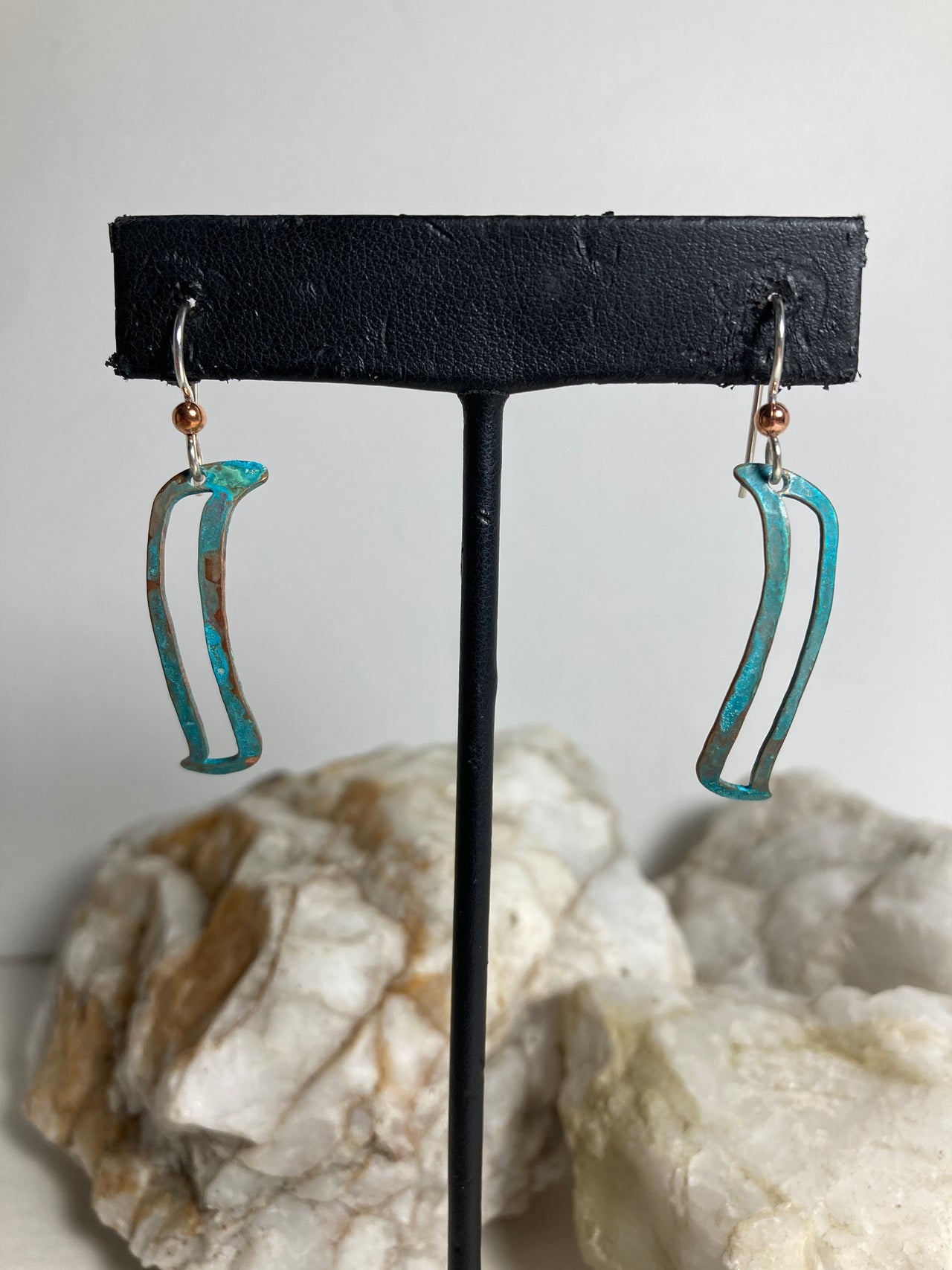 Copper Patina S-Shape Earrings