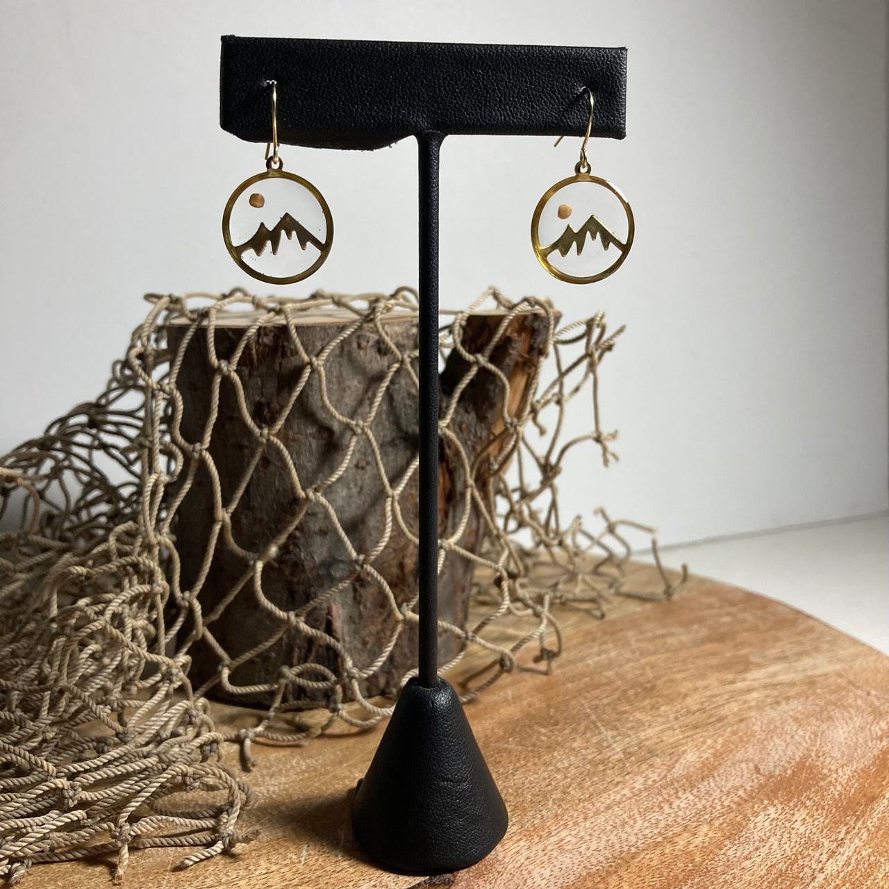 Mustard Seed Mountain Circle Earrings