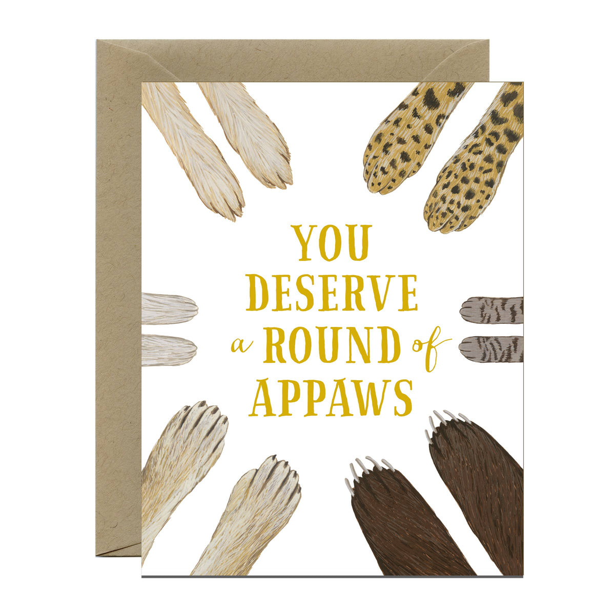 Round of Appaws Animal Paws Congrats Card