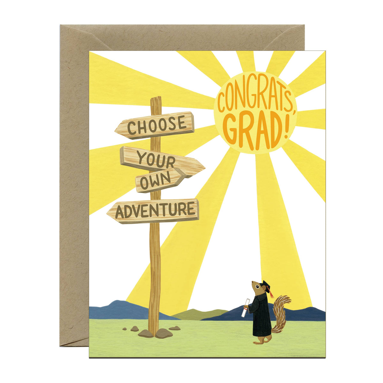 Choose Your Adventure Squirrel Graduation Card