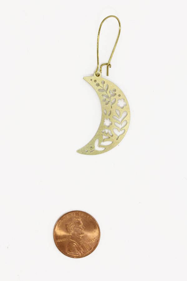 Floral Crescent Earrings