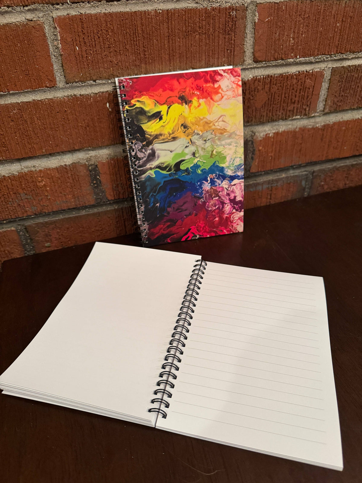 Fire Rainbow Soft Touch Wire-O Notebook -  5.5"x8" - LGBTQ+: Lined