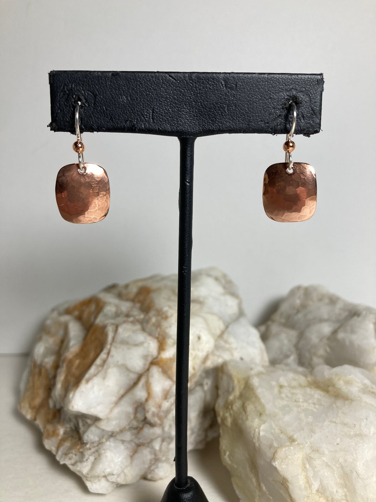 Copper Rounded Square Earrings