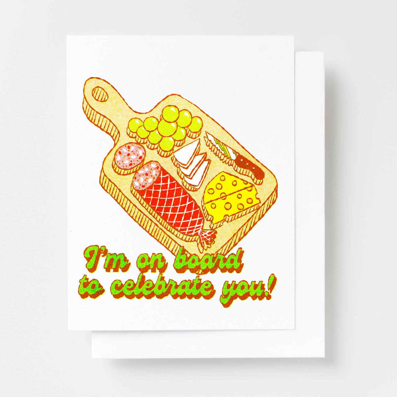 On Board to Celebrate You Risograph Greeting Card