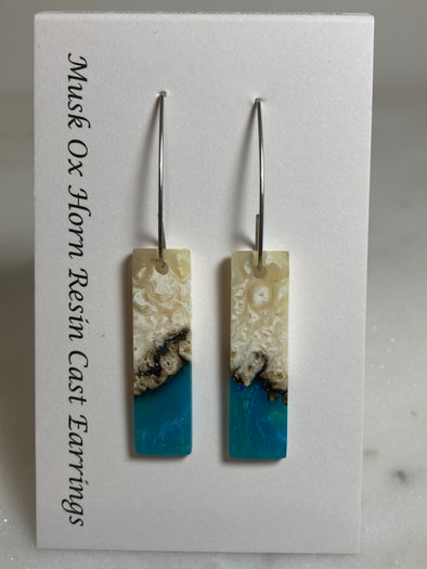 Musk Ox Horn Resin Cast Earrings 14