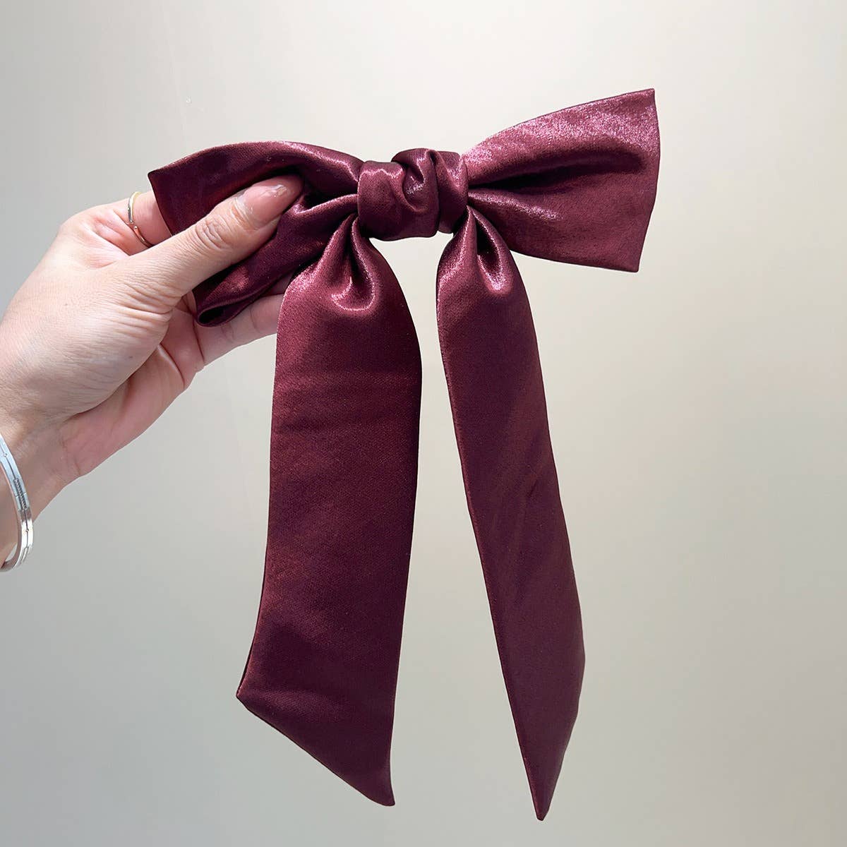 Satin Bow Ribbon French Barrette Clip