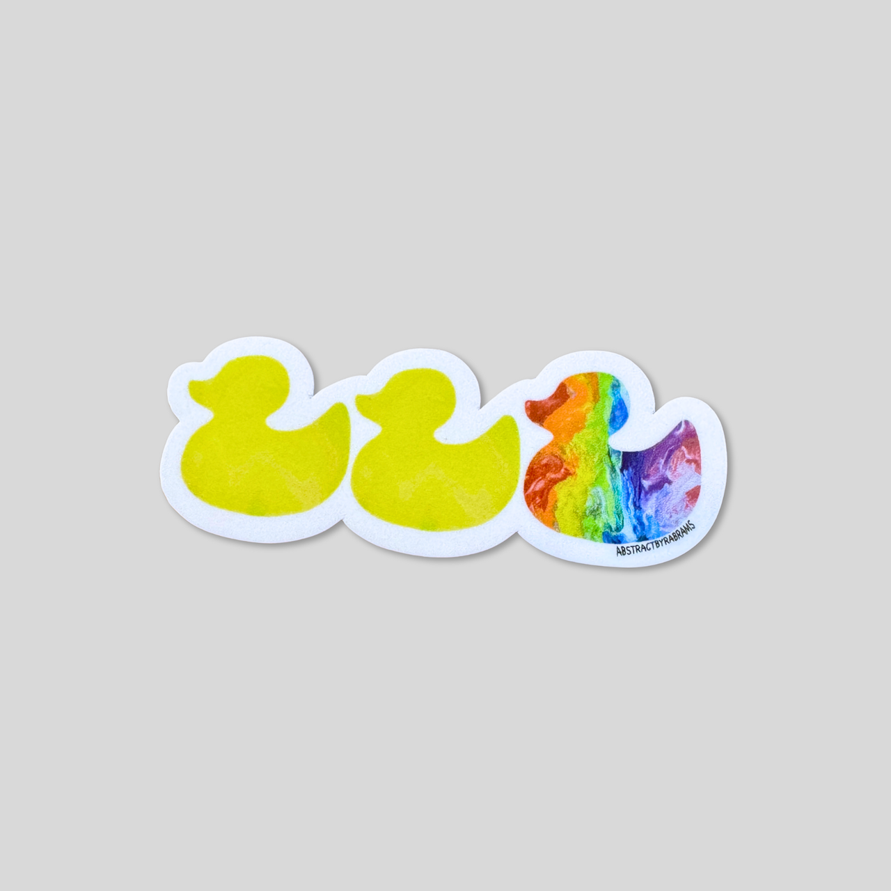 Duck Duck Gray Duck Sticker- Rainbow - Matte - LGBTQ - Ally