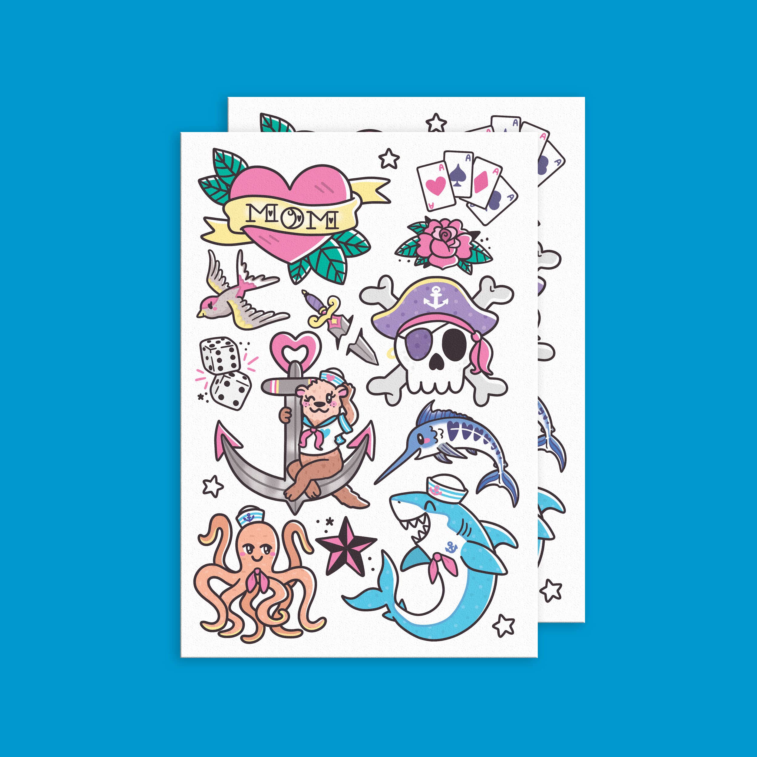 Turtle's Soup Traditional Tattoos Temporary Tattoo Sheets - Thumbnail 5