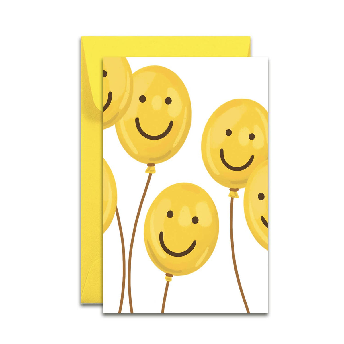 Smiley Happy Face Balloons Blank Mini Enclosure Card