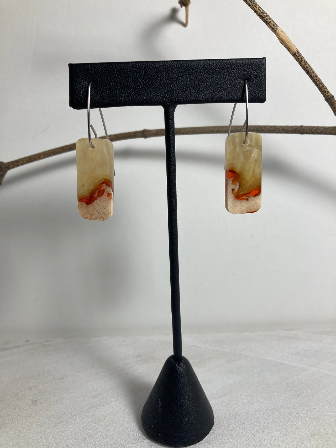 Musk Ox Horn Resin Cast Earrings 43